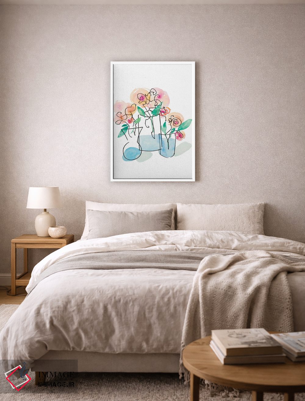 تابلو دکوراتیو سه گلدان اثر نولا جیمز - D5W