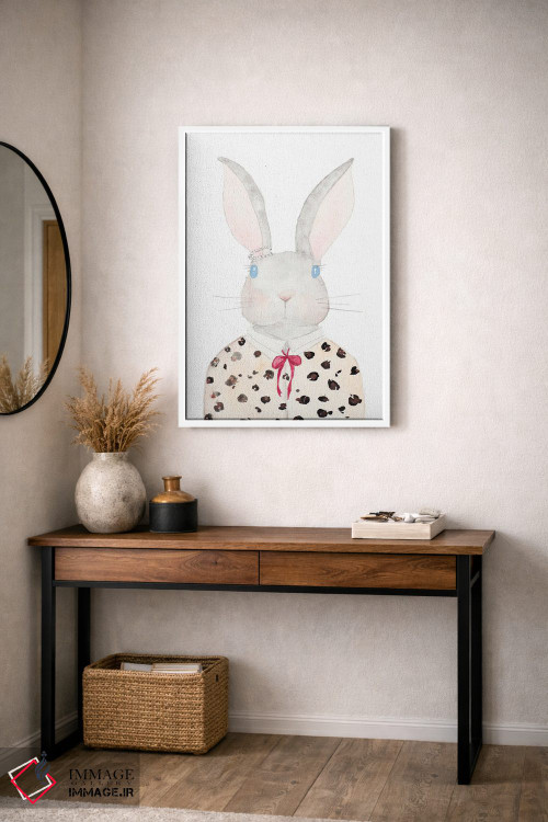 تابلو دکوراتیو خرگوش بافتنی اثر نولا جیمز - D2W
