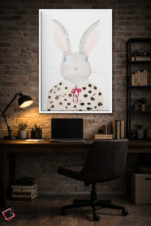 تابلو دکوراتیو خرگوش بافتنی اثر نولا جیمز - D3W