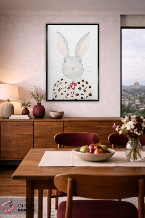 تابلو دکوراتیو خرگوش بافتنی اثر نولا جیمز - D6B