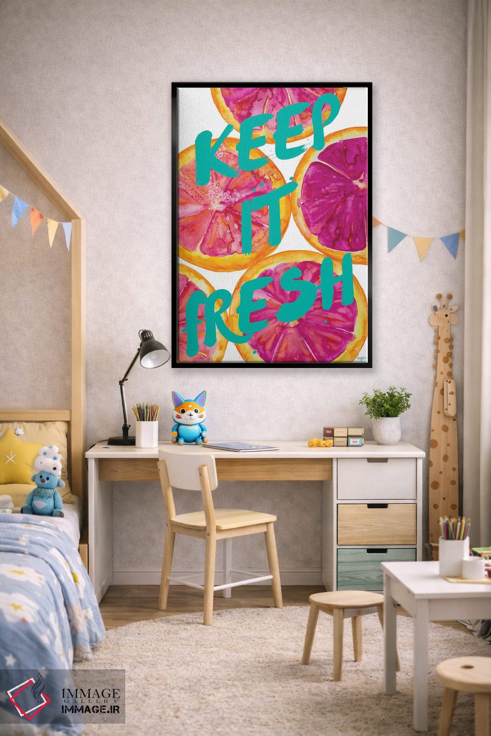 تابلو دکوراتیو تازه و شیرین I اثر نولا جیمز - D1B