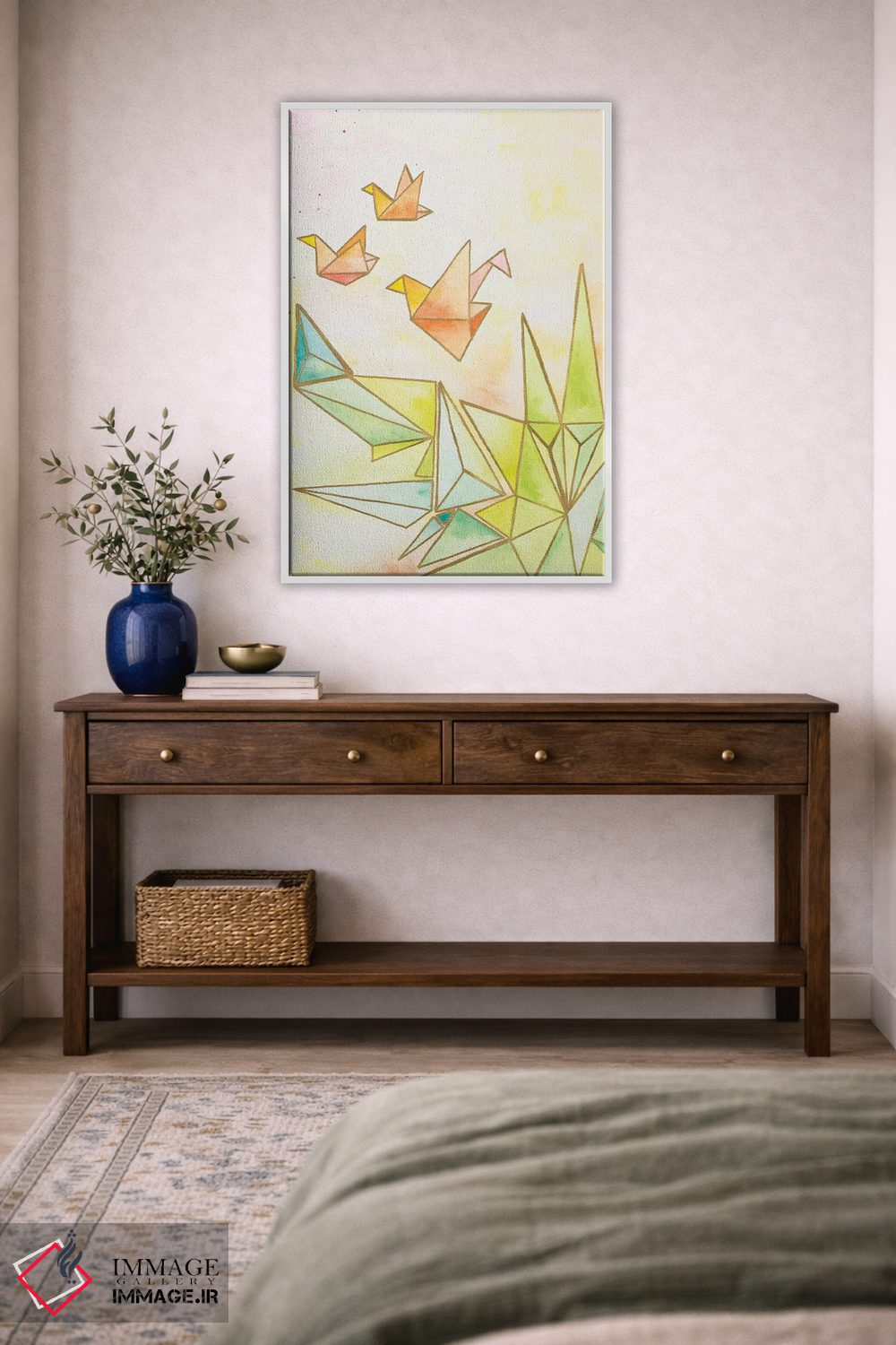 تابلو دکوراتیو درنای اوریگامی اثر نولا جیمز - D3W
