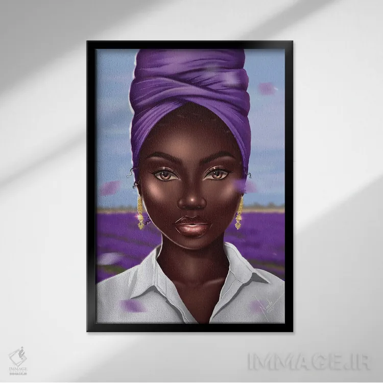 تابلو دکوراتیو یاس بنفش اثر ناندی ال. فرناندز - نمای قابدار مشکی