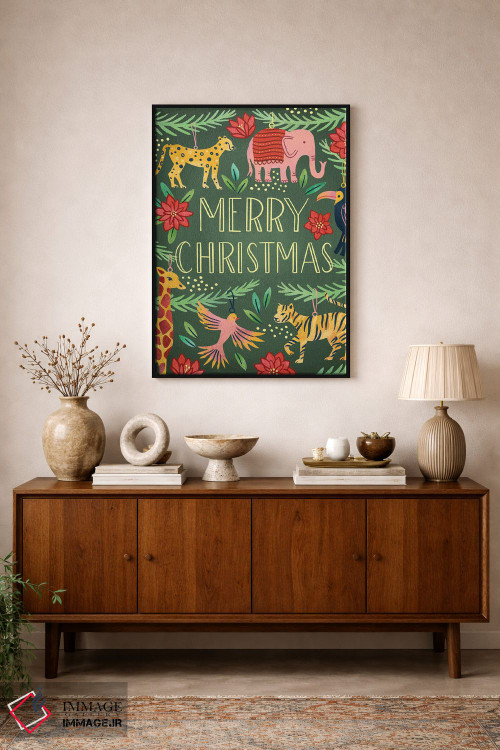 تابلو دکوراتیو کریسمس مبارک اثر ناتالی آدامز - D2B