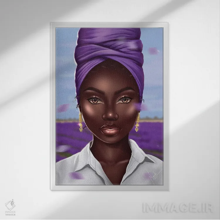 تابلو دکوراتیو یاس بنفش اثر ناندی ال. فرناندز - نمای قابدار سفید