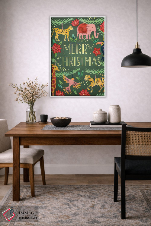 تابلو دکوراتیو کریسمس مبارک اثر ناتالی آدامز - D3W