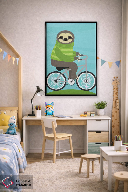 تابلو دکوراتیو تنبل دوچرخه سوار اثر نانسی لی - D2B