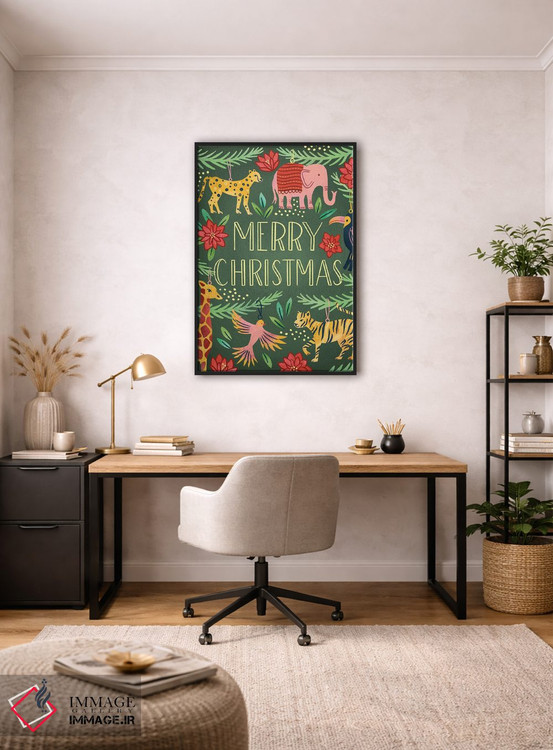 تابلو دکوراتیو کریسمس مبارک اثر ناتالی آدامز - D5B