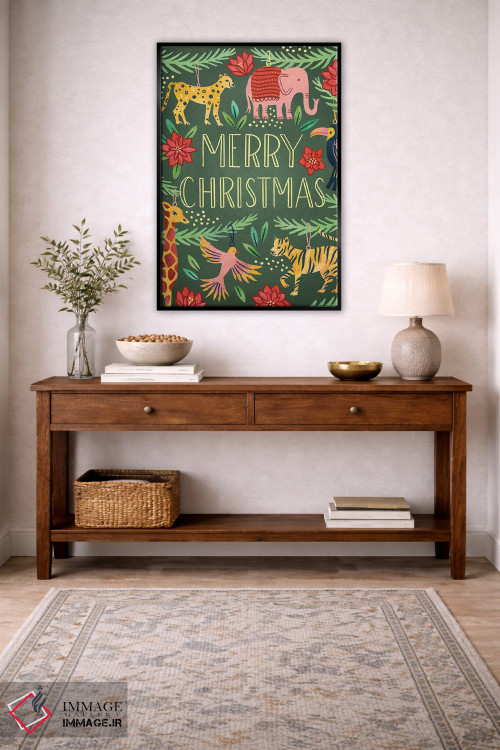 تابلو دکوراتیو کریسمس مبارک اثر ناتالی آدامز - D6B