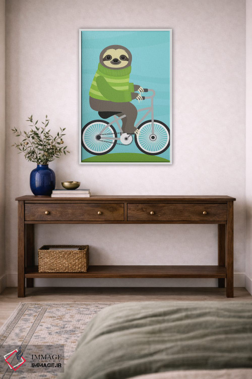 تابلو دکوراتیو تنبل دوچرخه سوار اثر نانسی لی - D4W