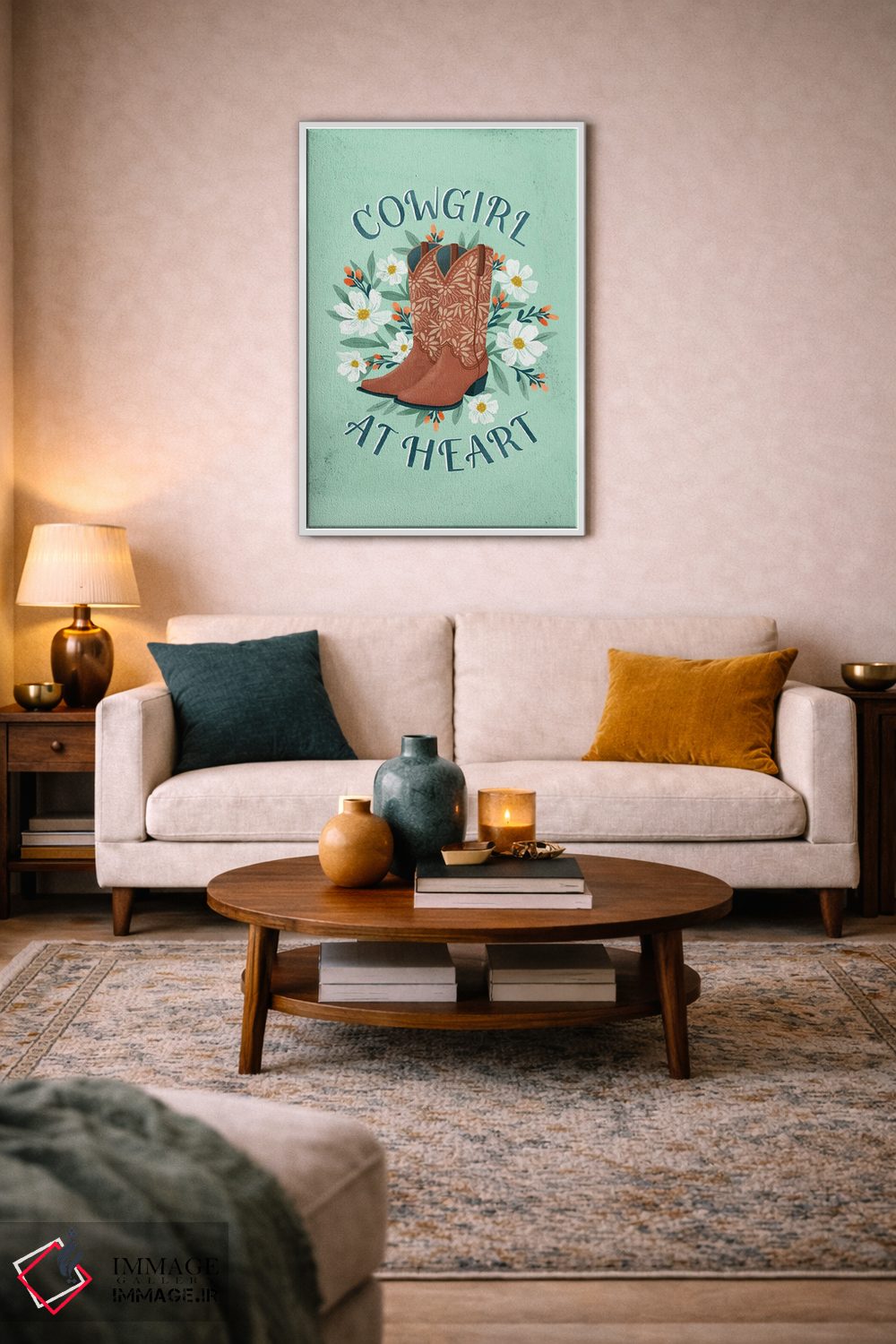 تابلو دکوراتیو کابوی زن از دل اثر ناتالی آدامز - D1W