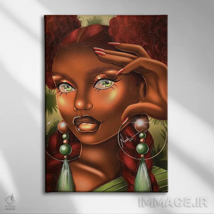 تابلو دکوراتیو چشمان زمردی اثر ناندی ال. فرناندز - نمای روبهرو روی دیوار