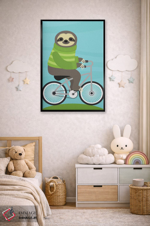 تابلو دکوراتیو تنبل دوچرخه سوار اثر نانسی لی - D6B