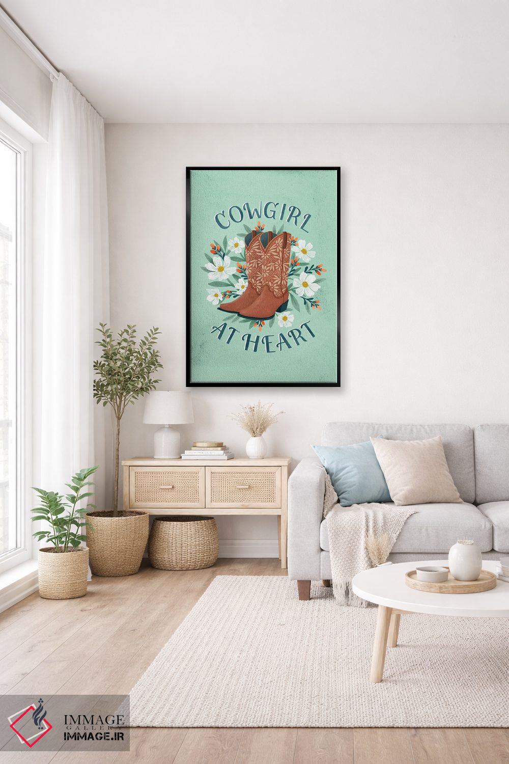 تابلو دکوراتیو کابوی زن از دل اثر ناتالی آدامز - D2B