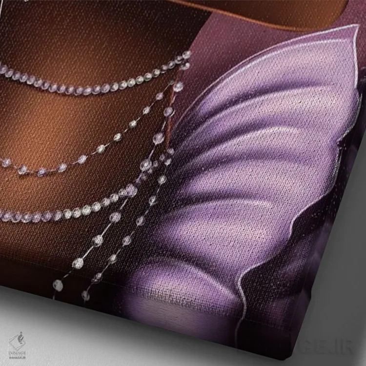 تابلو دکوراتیو جواهرنشان اثر ناندی ال. فرناندز - نمای نزدیک بافت بوم