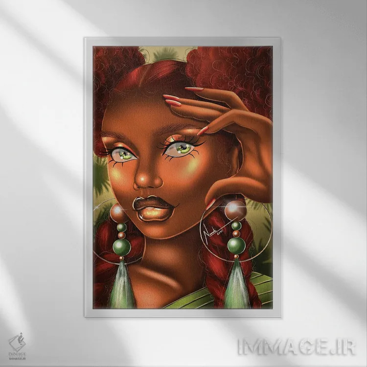 تابلو دکوراتیو چشمان زمردی اثر ناندی ال. فرناندز - نمای قابدار سفید