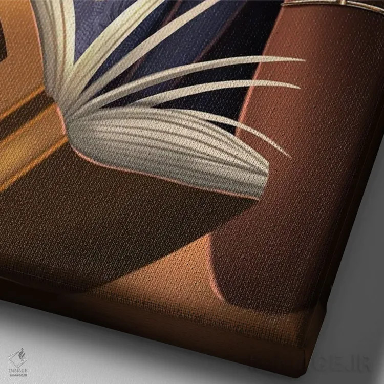 تابلو دکوراتیو کتاب دوست اثر ناندی ال. فرناندز - نمای نزدیک بافت بوم
