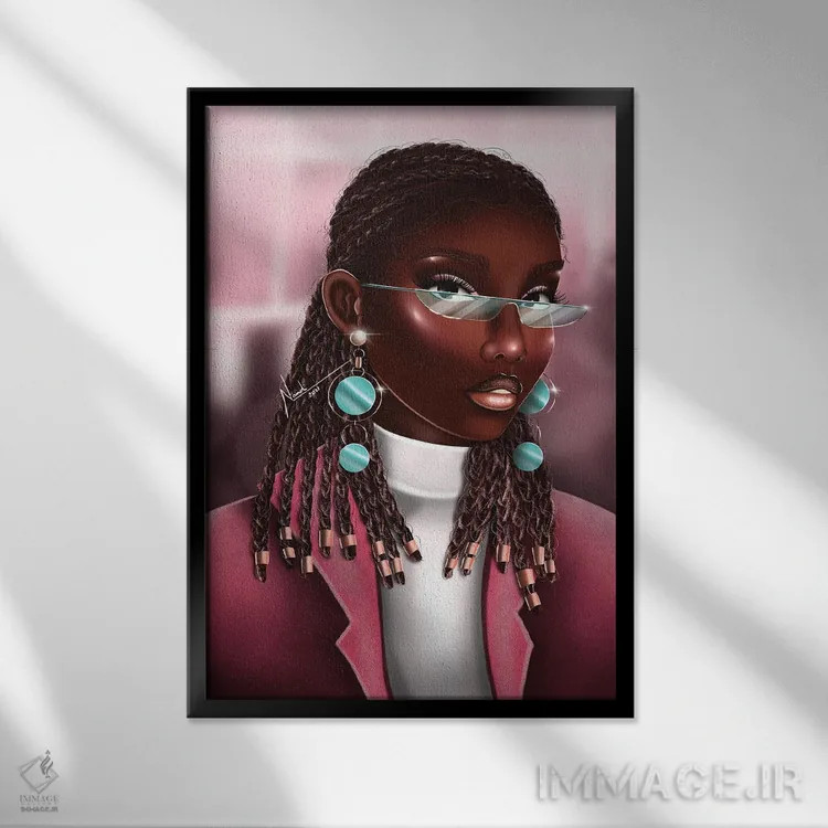 تابلو دکوراتیو کارت صورت اثر ناندی ال. فرناندز - نمای قابدار مشکی