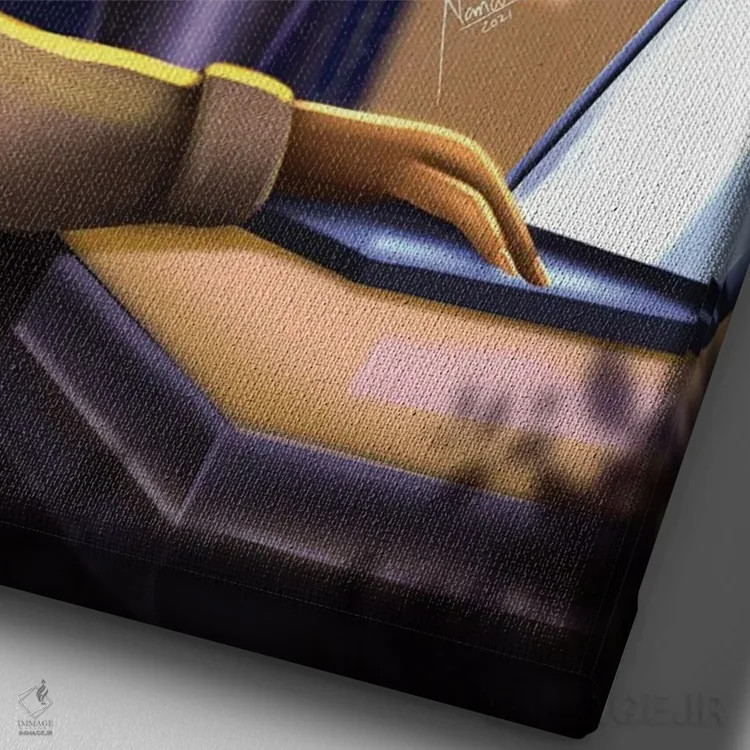 تابلو دکوراتیو جغد شب اثر ناندی ال. فرناندز - نمای نزدیک بافت بوم