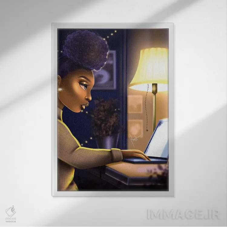 تابلو دکوراتیو جغد شب اثر ناندی ال. فرناندز - نمای قابدار سفید