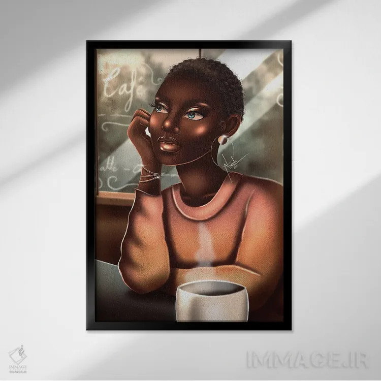 تابلو دکوراتیو چای اثر ناندی ال. فرناندز - نمای قابدار مشکی