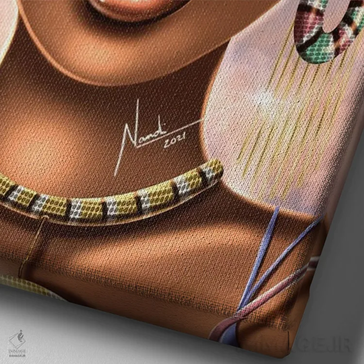 تابلو دکوراتیو تما اثر ناندی ال. فرناندز - نمای نزدیک بافت بوم