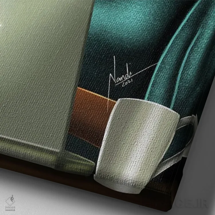 تابلو دکوراتیو بانتوها و روبان ها اثر ناندی ال. فرناندز - نمای نزدیک بافت بوم