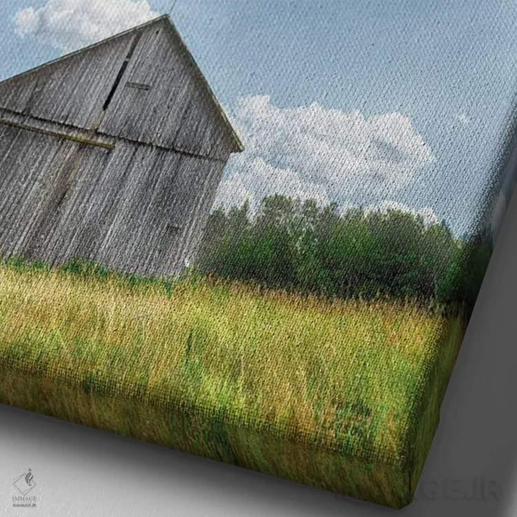 تابلو دکوراتیو پرتوهای انبار اثر نیتن لارسون - نمای نزدیک بافت بوم