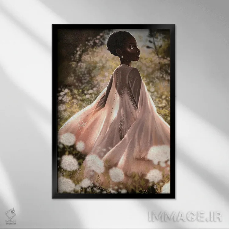 تابلو دکوراتیو چمنزار اثر ناندی ال. فرناندز - نمای قابدار مشکی