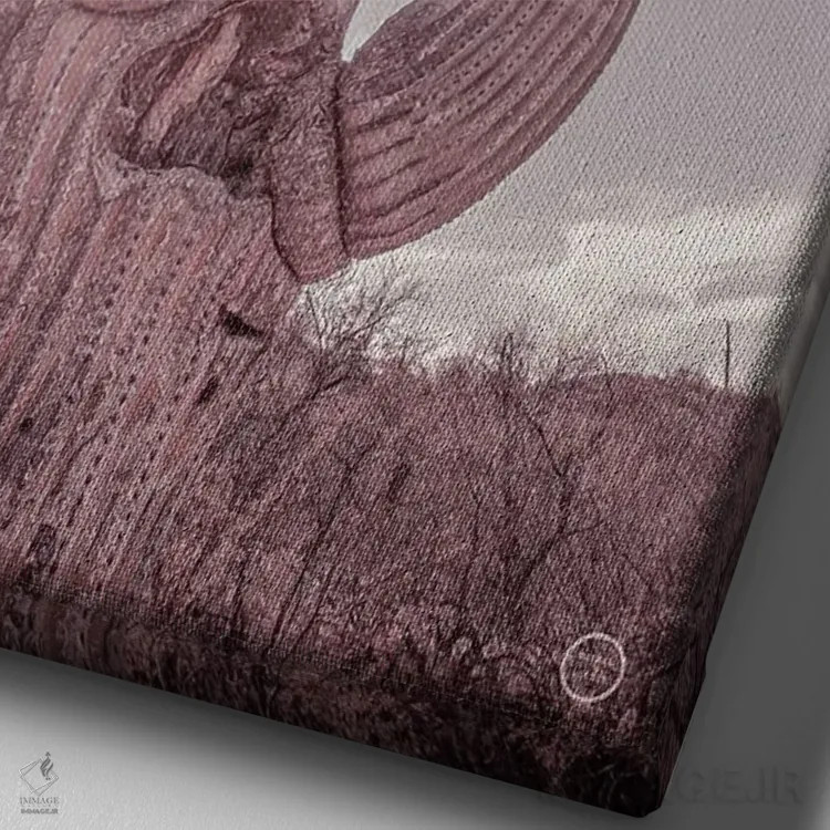 تابلو دکوراتیو کاکتوس ساگوارو کویر خاک آلود اثر نیتن لارسون - نمای نزدیک بافت بوم