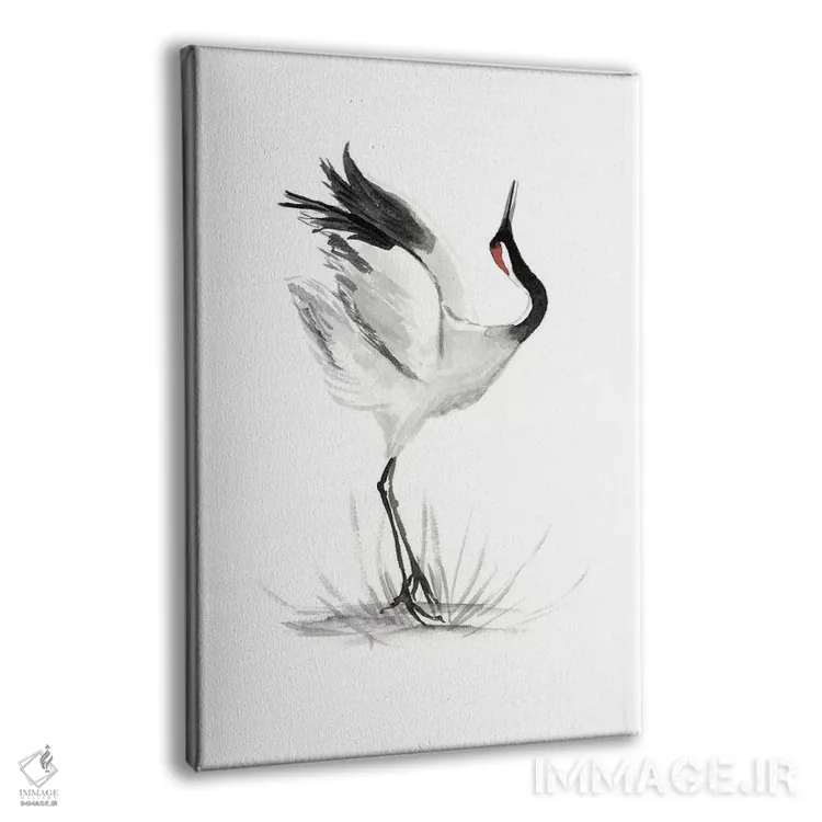 تابلو دکوراتیو درناهای ژاپنی یک اثر نائومی مک کاویت - نمای پرسپکتیو محصول