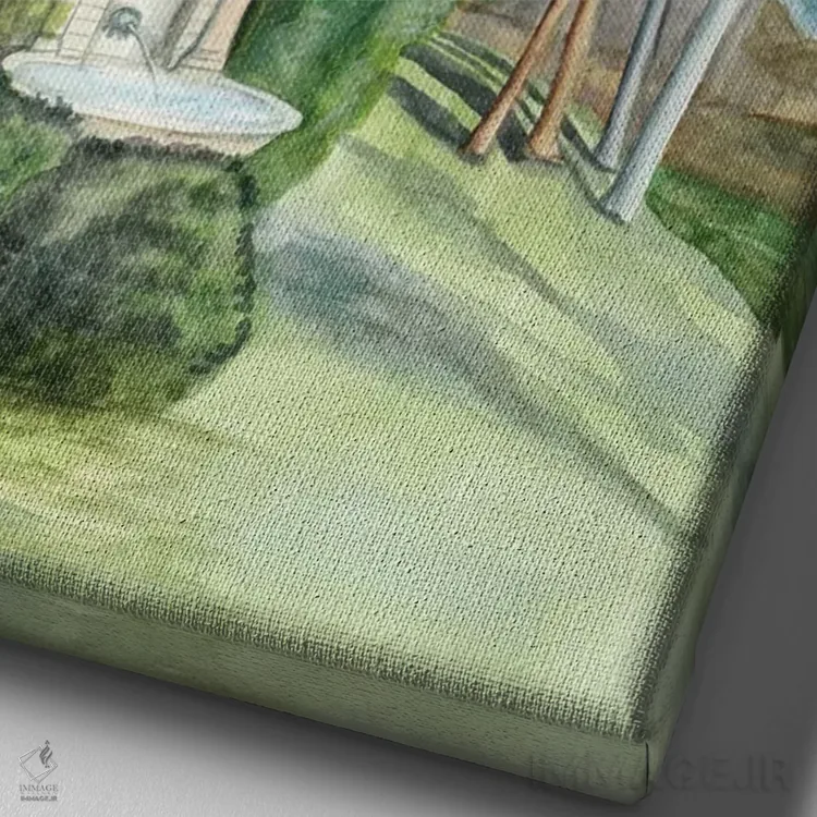 تابلو دکوراتیو کاغذ دیواری منظره دار فرانسوی یک اثر نائومی مک کاویت - نمای نزدیک بافت بوم