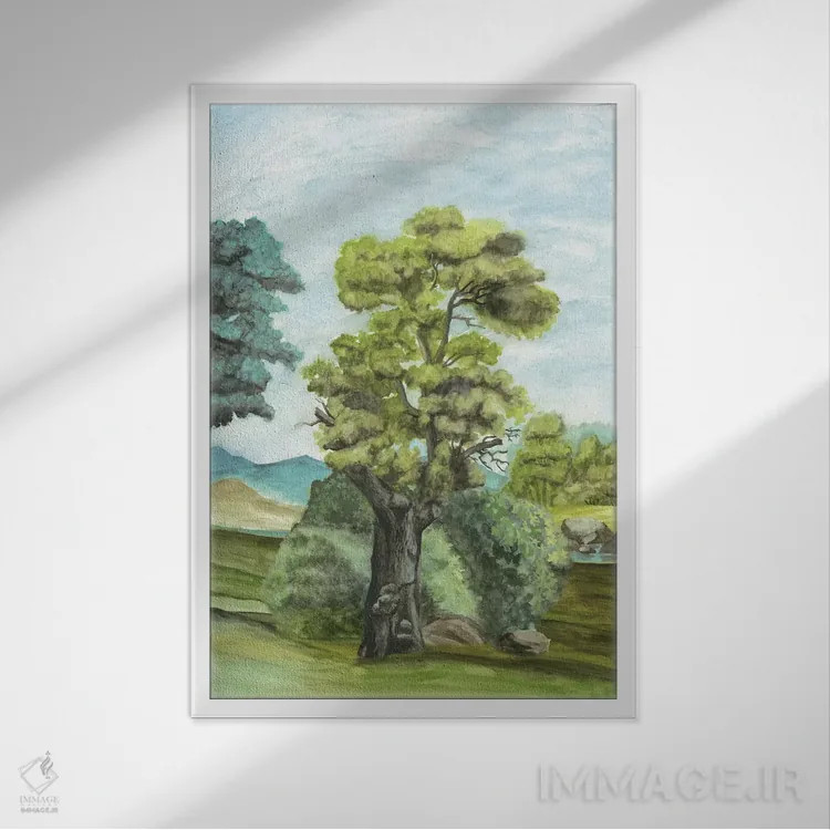تابلو دکوراتیو کاغذ دیواری منظره دار فرانسوی دو اثر نائومی مک کاویت - نمای قابدار سفید