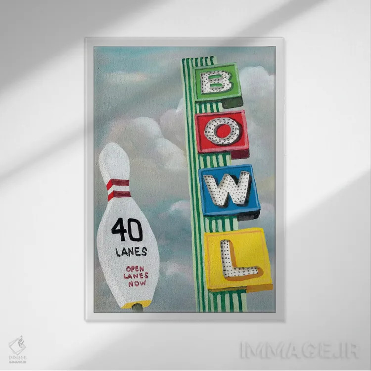 تابلو دکوراتیو جاده آمریکایی اول اثر نائومی مک کاویت - نمای قابدار سفید