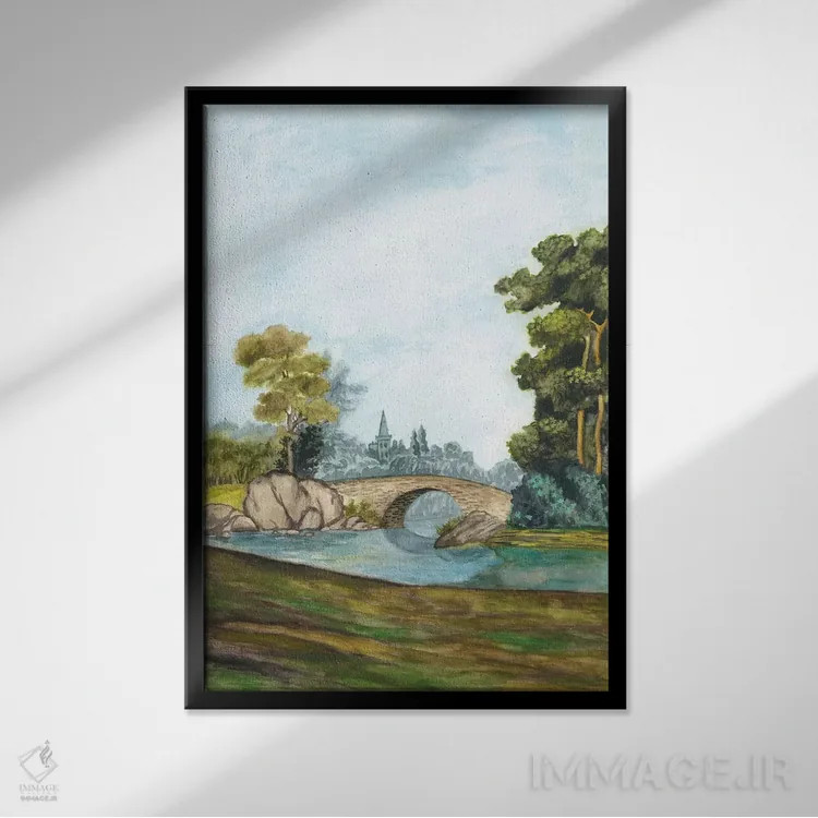 تابلو دکوراتیو کاغذ دیواری منظره دار فرانسوی سه اثر نائومی مک کاویت - نمای قابدار مشکی
