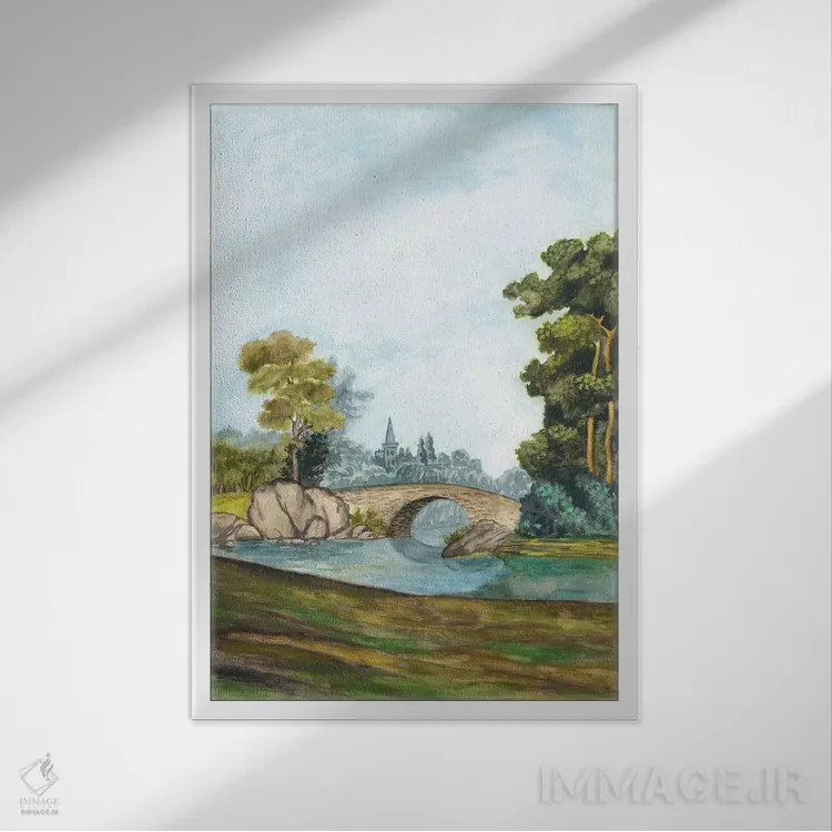 تابلو دکوراتیو کاغذ دیواری منظره دار فرانسوی سه اثر نائومی مک کاویت - نمای قابدار سفید