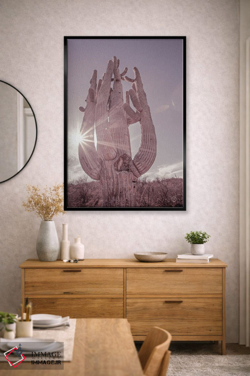 تابلو دکوراتیو کاکتوس ساگوارو کویر خاک آلود اثر نیتن لارسون - D4B