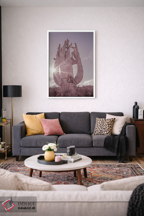 تابلو دکوراتیو کاکتوس ساگوارو کویر خاک آلود اثر نیتن لارسون - D5W