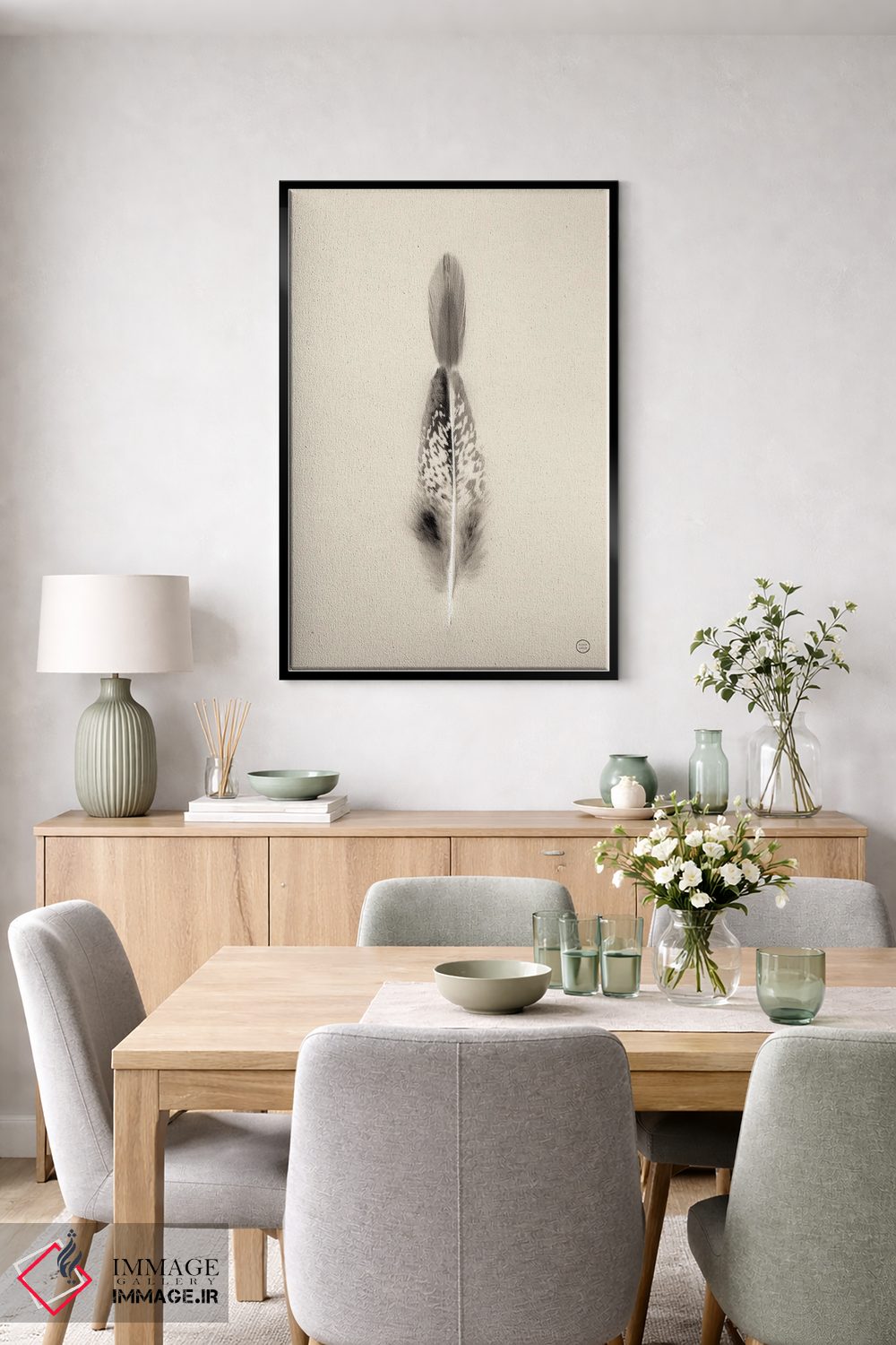 تابلو دکوراتیو پرهای شناور I اثر نیتن لارسون - D6B