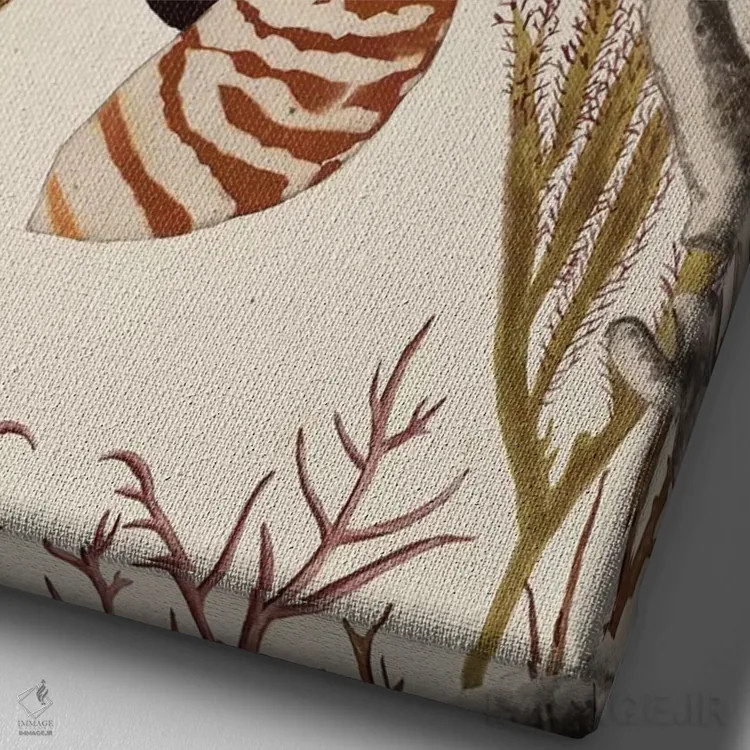 تابلو دکوراتیو مجموعه حیوانات عتیقه: ماهی بادکنکی اثر نائومی مک کاویت - نمای نزدیک بافت بوم