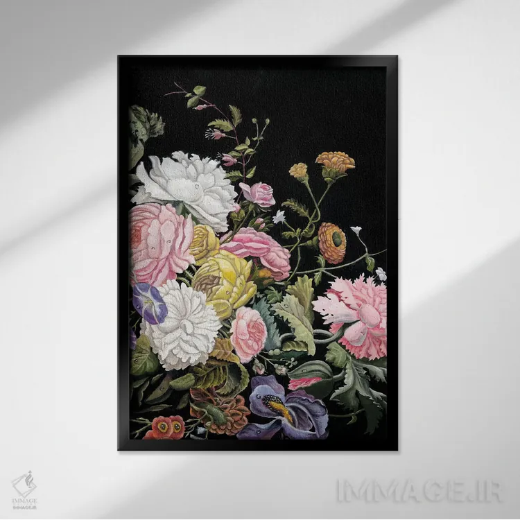 تابلو دکوراتیو دیپتیک باروک دو اثر نائومی مک کاویت - نمای قابدار مشکی