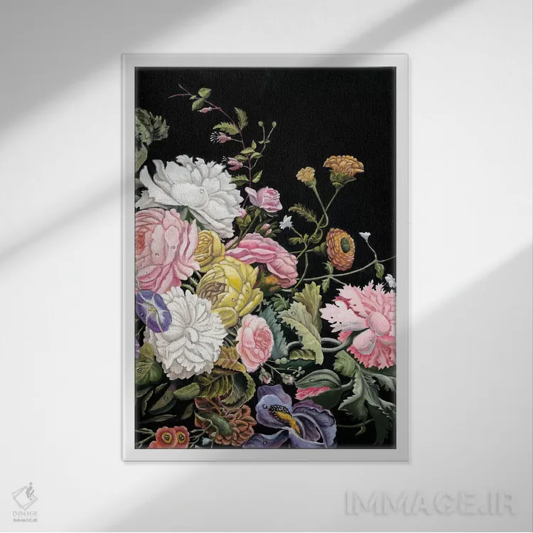 تابلو دکوراتیو دیپتیک باروک دو اثر نائومی مک کاویت - نمای قابدار سفید