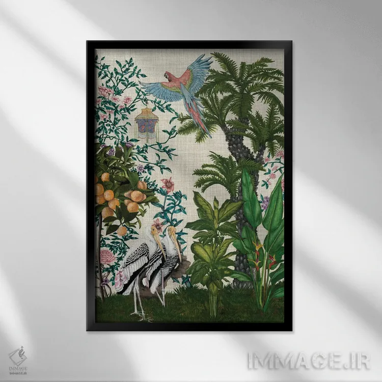 تابلو دکوراتیو چینوزری بهشت دو اثر نائومی مک کاویت - نمای قابدار مشکی