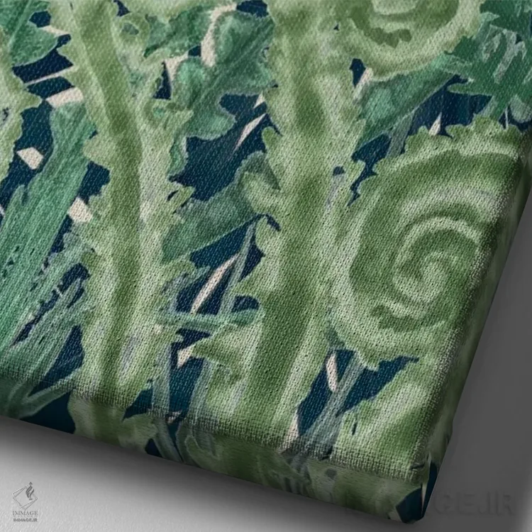 تابلو دکوراتیو والس سرخس دوم اثر نائومی مک کاویت - نمای نزدیک بافت بوم