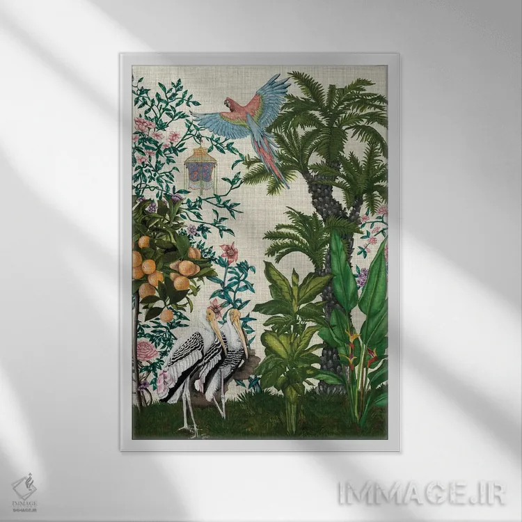 تابلو دکوراتیو چینوزری بهشت دو اثر نائومی مک کاویت - نمای قابدار سفید