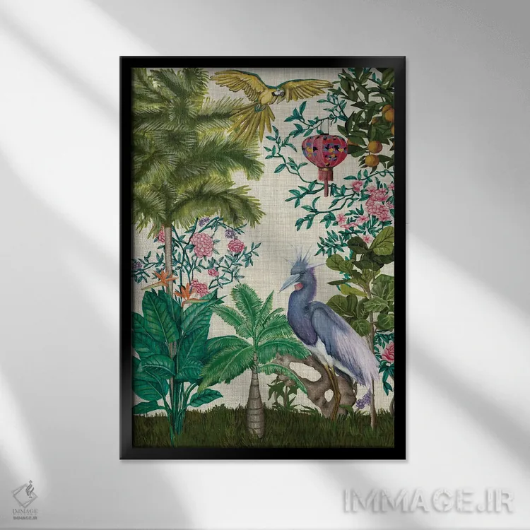 تابلو دکوراتیو چینوزری بهشت یک اثر نائومی مک کاویت - نمای قابدار مشکی