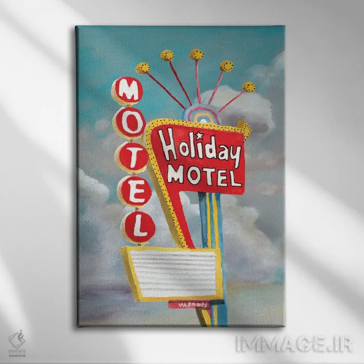 تابلو دکوراتیو جاده آمریکایی چهارم اثر نائومی مک کاویت - نمای روبهرو روی دیوار