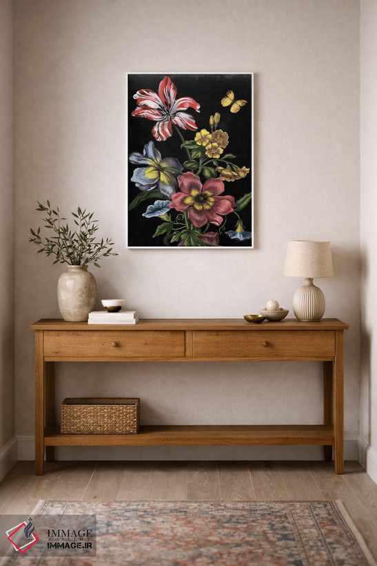 تابلو دکوراتیو گل های تیره یک اثر نائومی مک کاویت - D1W