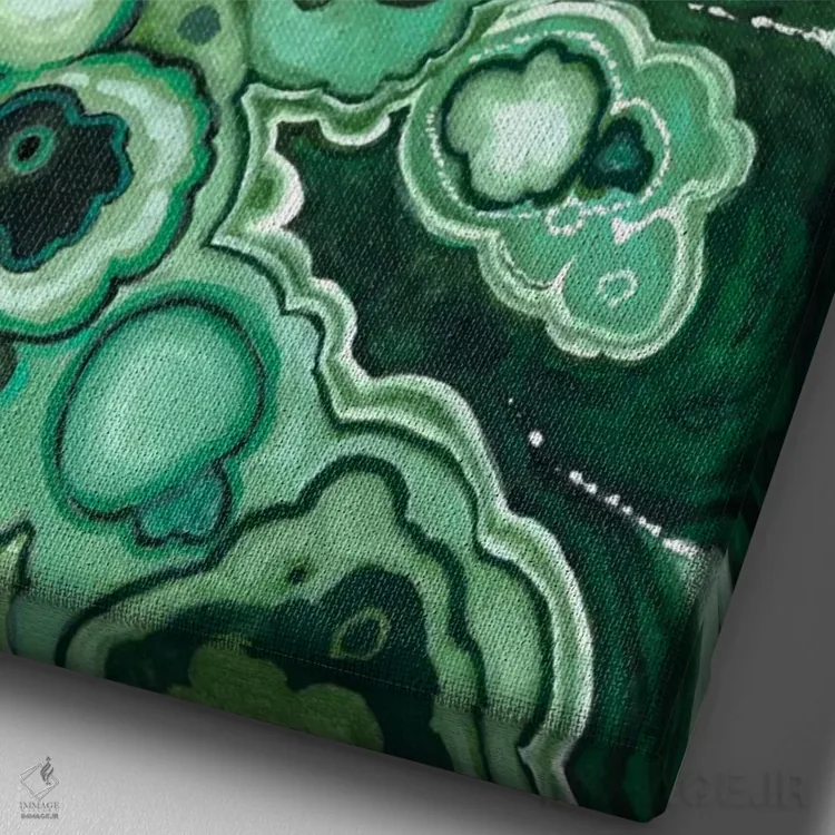 تابلو انتزاعی مالاکیت یک اثر نائومی مک کاویت - نمای نزدیک بافت بوم