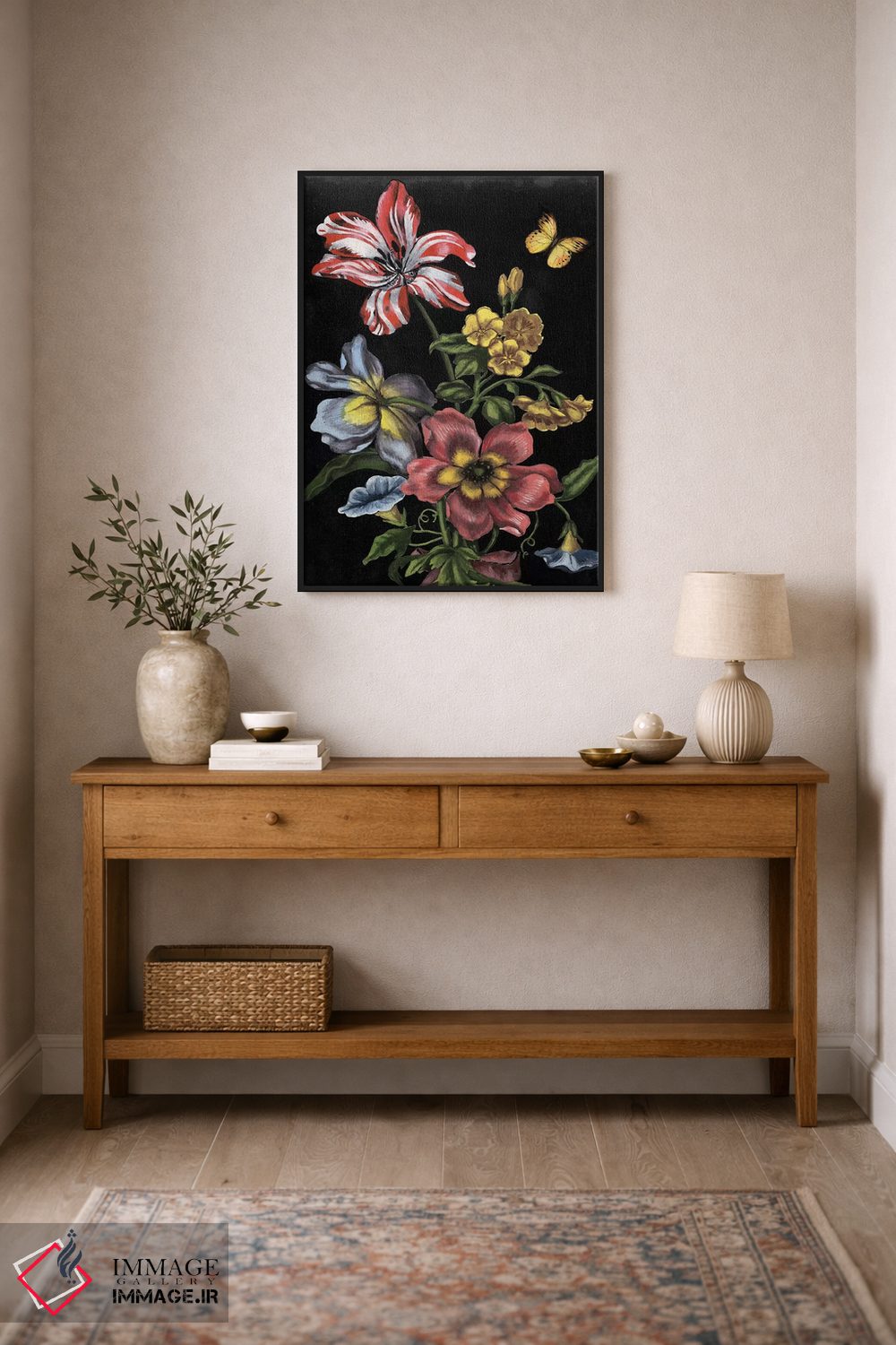 تابلو دکوراتیو گل های تیره یک اثر نائومی مک کاویت - D2B